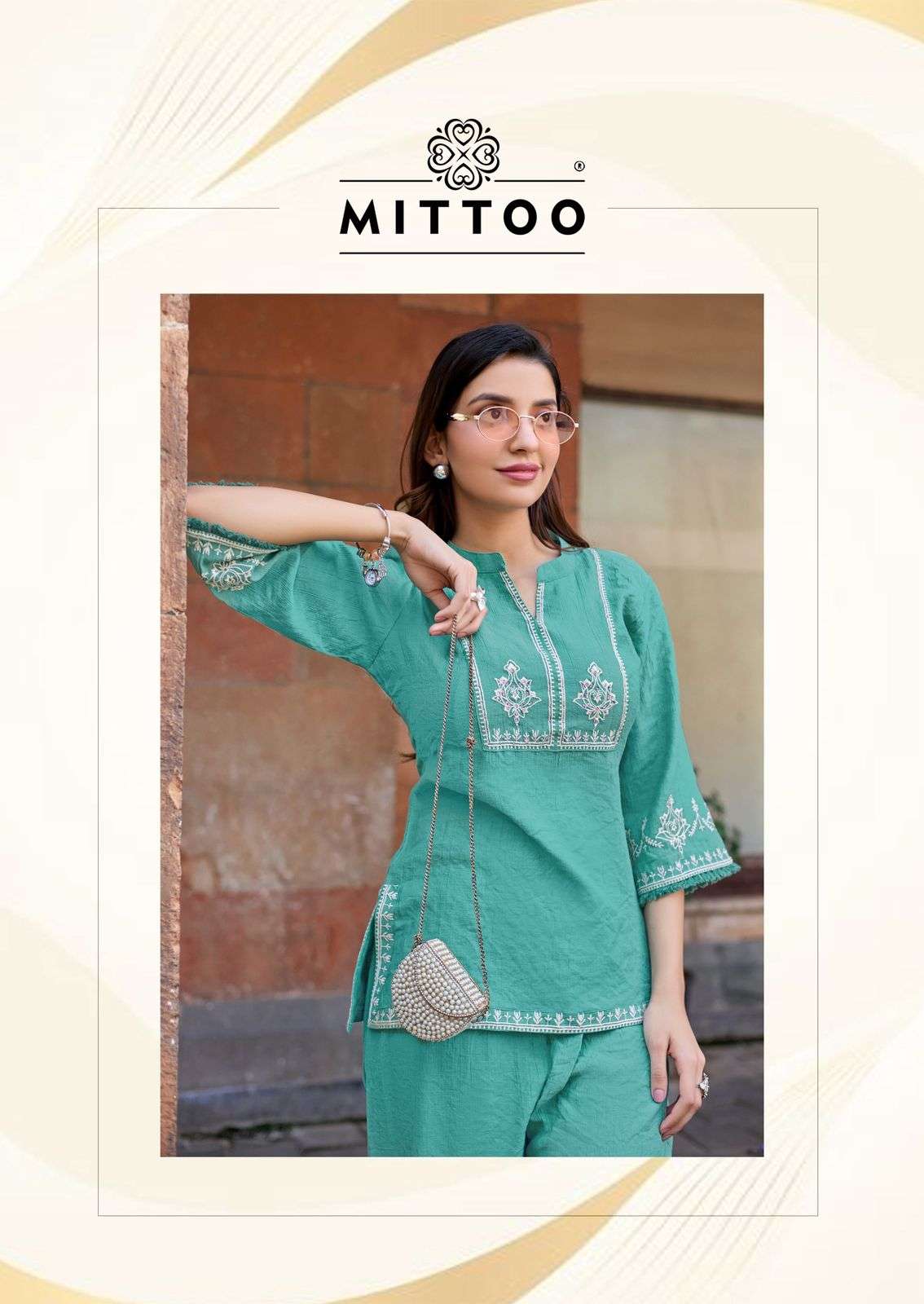 MITTOO KORRA VOL 2 VISCOSE THREAD WORK SHORT TOP PANT TYPE CORD SET RESELLER MITTOO KORRA VOL 2 VISCOSE THREAD WORK SHORT TOP PANT TYPE CORD SET RESELLER